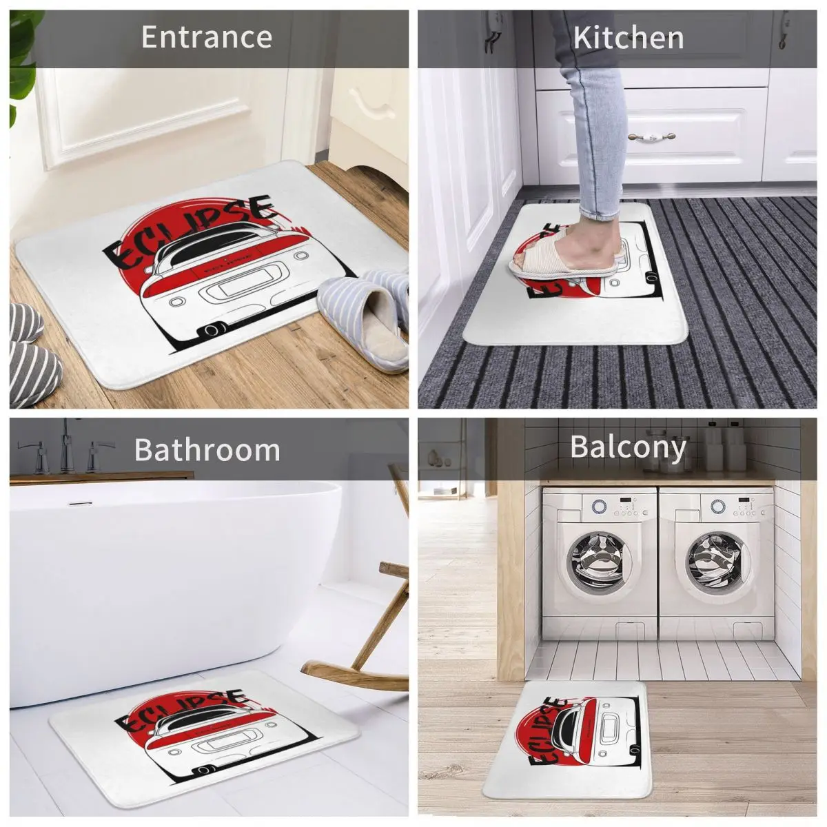 Eclipse 2G DSM Red Doormat Anti-skid Super Absorbent Bath Mats Home Entrance Rugs Kitchen Living Room Carpet Outdoor Footpad