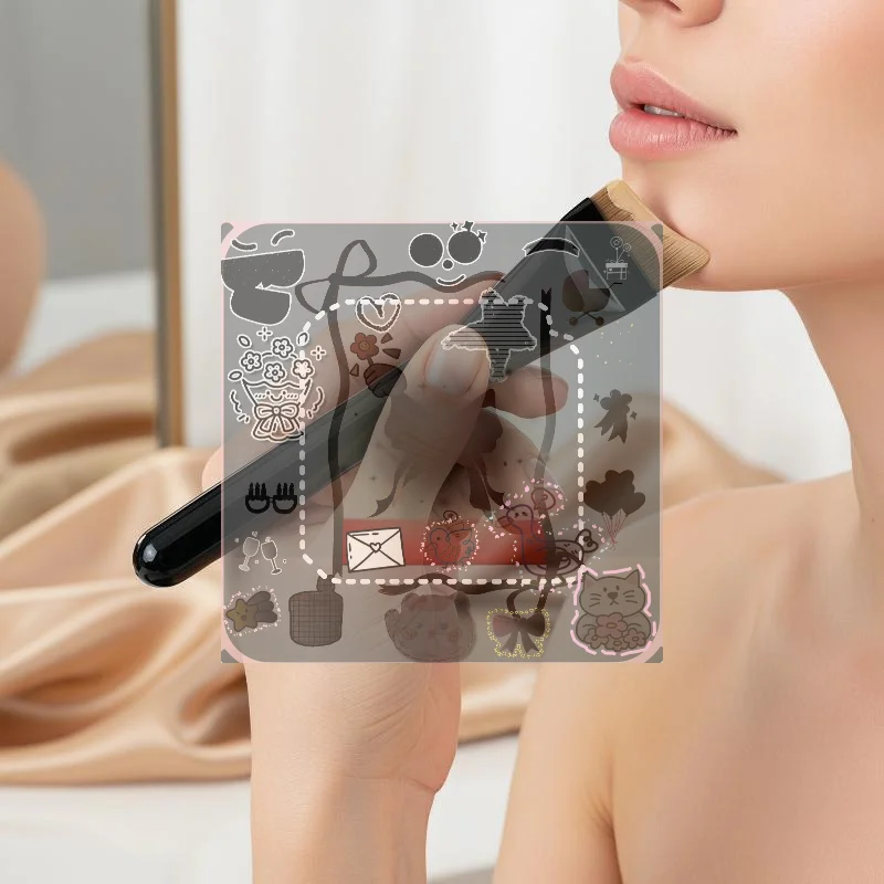 Pincel para Base de Maquiagem, Paleta de Mistura em Aço Inoxidável, Conjunto de Espátulas para Batom e Sombra de Olhos, Cosmético
