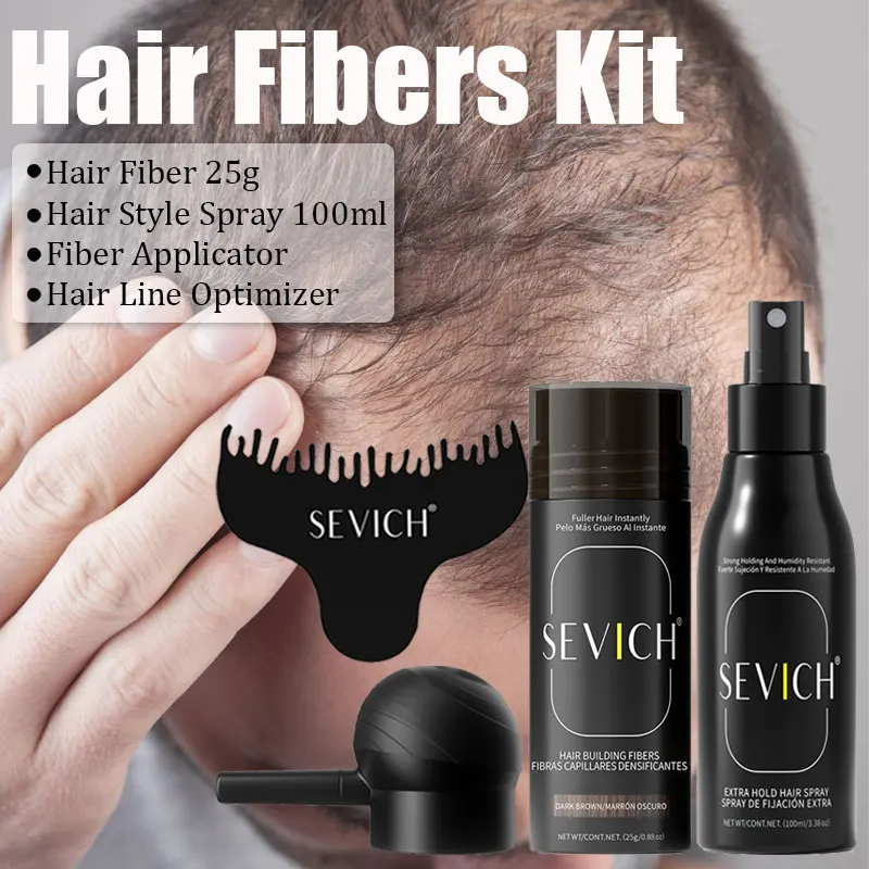 

4pcs Hair Fiber Powder Set Keratin Hair Building Powder 25g Instant Regrowth Thickening Powder Anti Hair-loss Products Kit