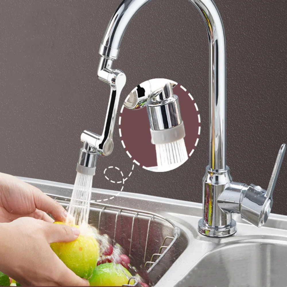 Universal 1080 °Swivel Robotic Arm Swivel Extension Faucet Aerator Kitchen Sink Faucet Extender Water Flow Mode Mixer Tap Nozzle