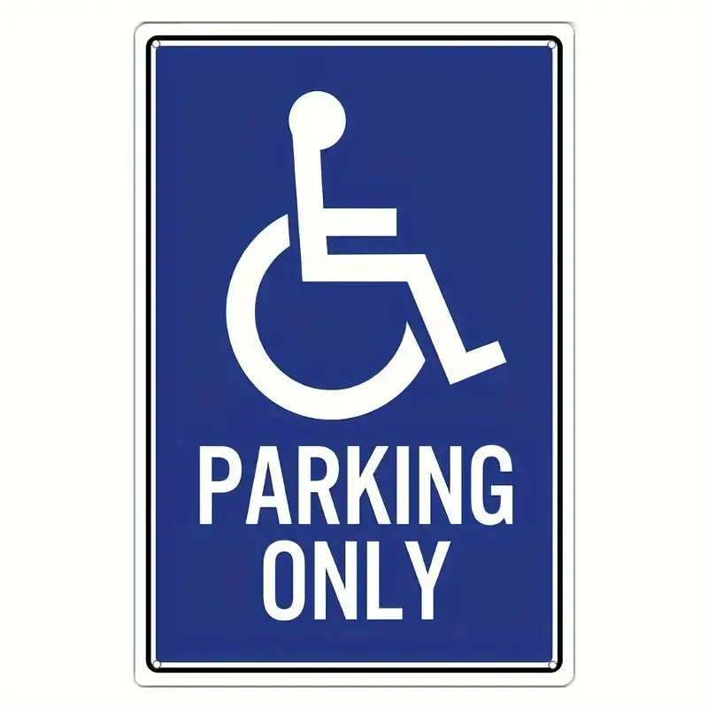 Two-dimensional Surface - This Heavy-duty Metal Parking Aluminum Sign for Disabled Individuals Features A Wheelchair Access