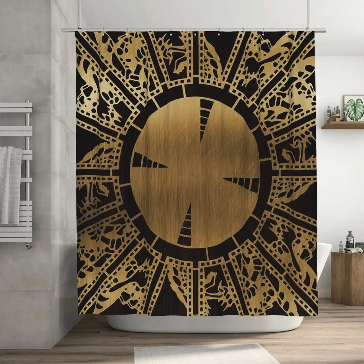 

Душевая шторка Lament Configuration Side A из полиэстера, водонепроницаемая, с крючками