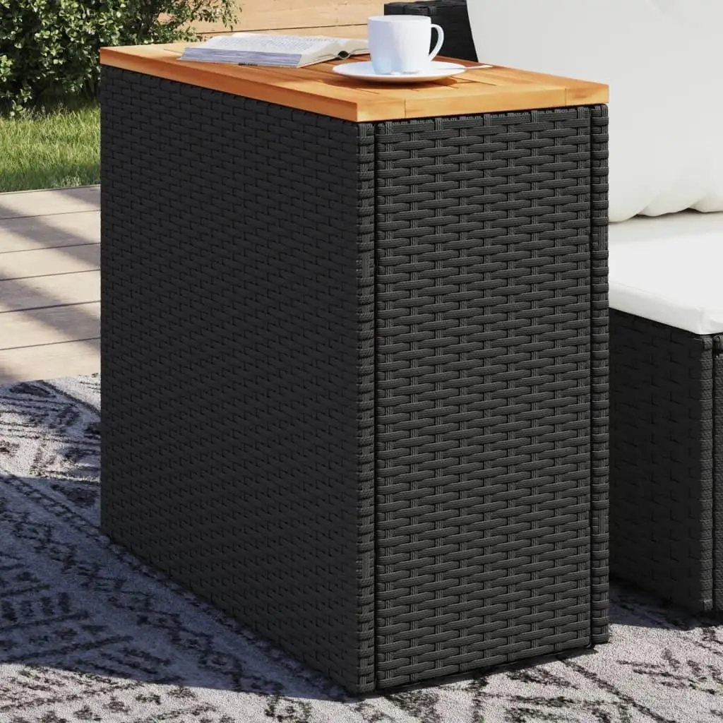 

Stylish Garden Side Table Black and Brown Modern Outdoor Furniture Wood Look Design