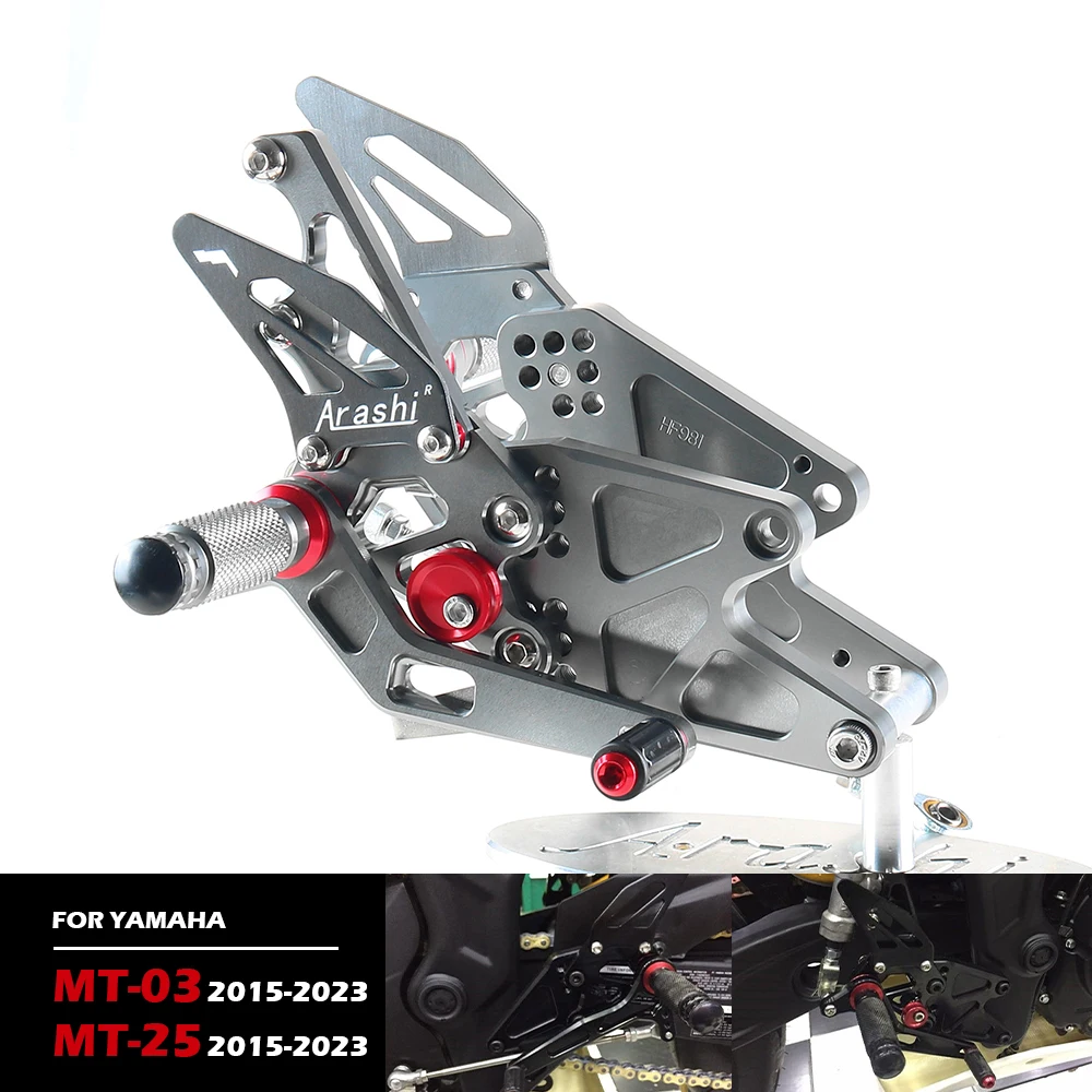 MT03 Adjustable Footpegs Foot Peg For YAMAHA MT-03 MT-25 2015 2016 2017 2018 2019 2020 2021 Rearset Footpeg Accessories