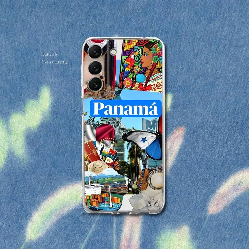 حافظة هاتف بنما استوائية من السيليكون لهاتف سامسونج S30، S23، 21، 22، 20 Ultra، S20 FE lite، S10، 9، PIus Note 20 Ultra غطاء شفاف