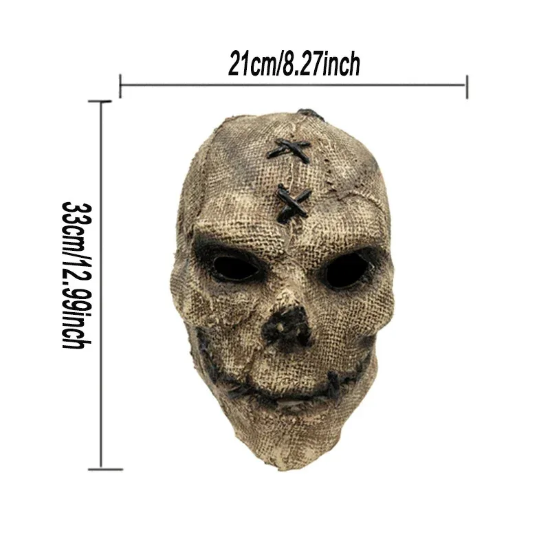 قناع الجمجمة الرعب التصحيح القبعات هالوين لعب الأدوار تأثيري الدعائم محاكاة القبعات الخيش كيس الجمجمة كامل الوجه اللاتكس CGB6 #3