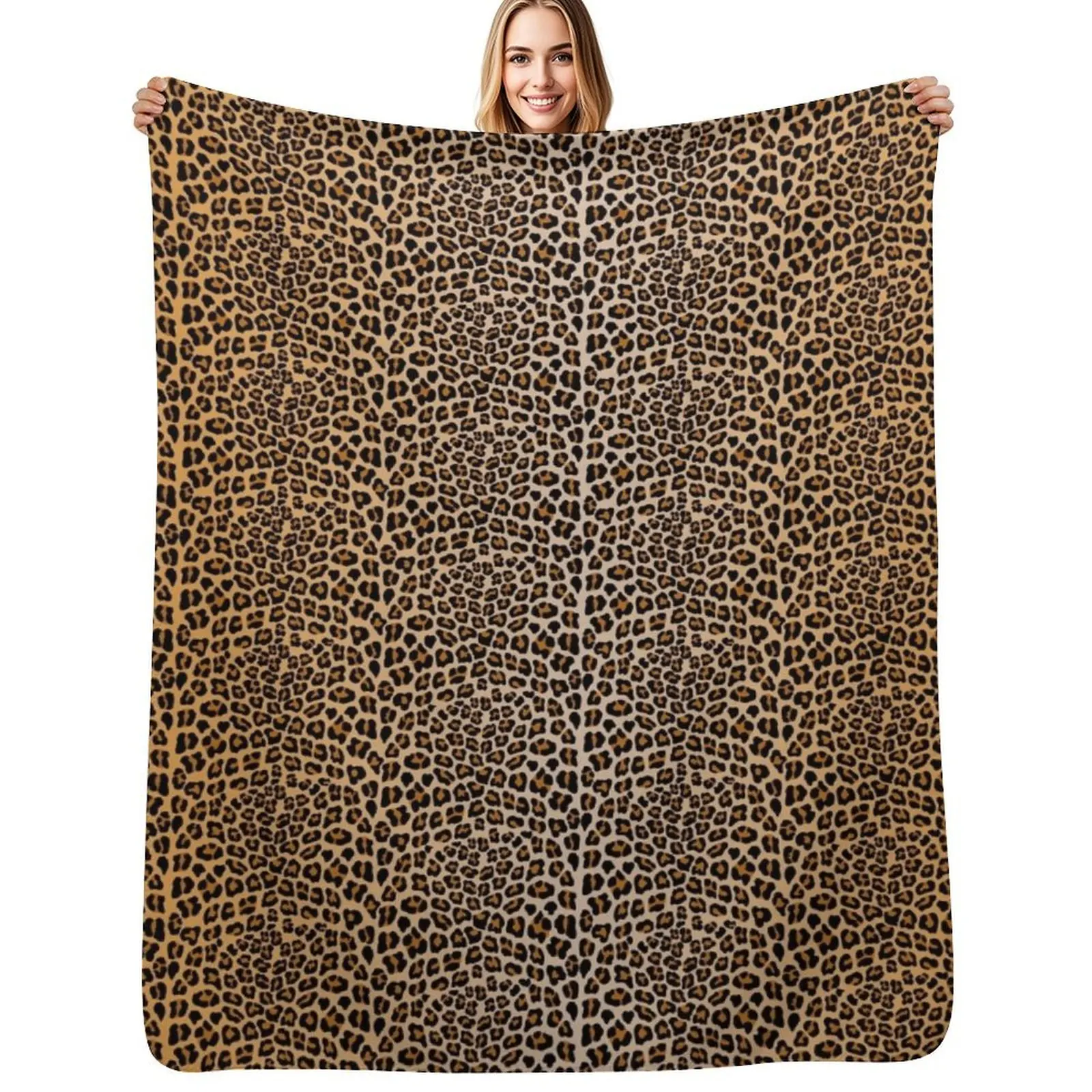 

Leopard print Throw Blanket Foldable Soft Warm Blanket for Outdoor Use