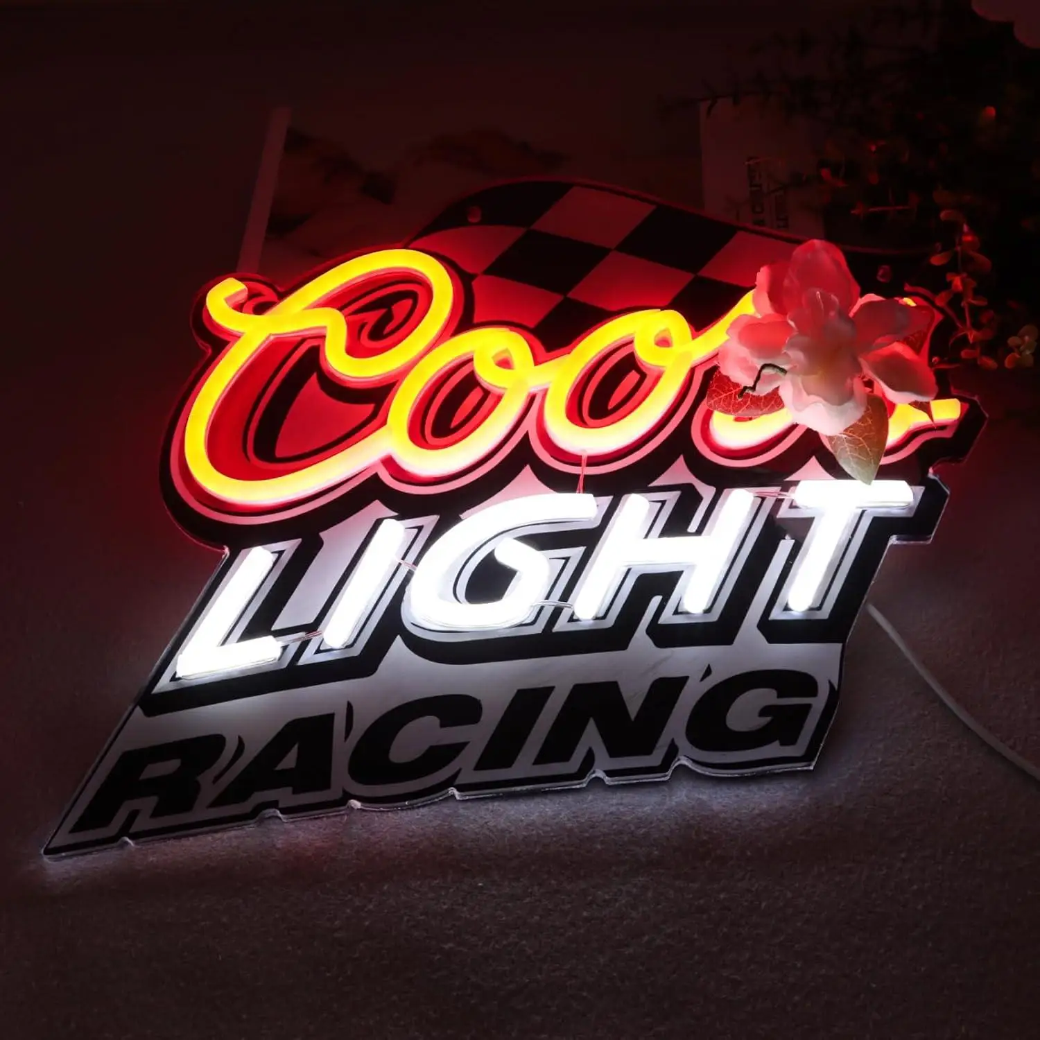 

Неоновые вывески CRS Racing: USB-светодиодные светильники с регулировкой яркости для бара, мужской комнаты, гаража, паба, гоночной комнаты, декора спальни, рождественский подарок, рекламная вывеска для бизнеса