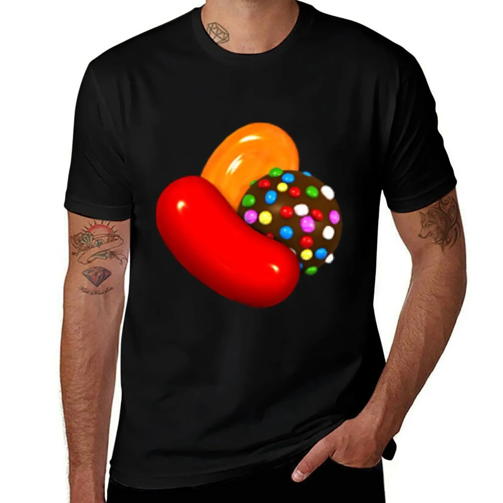 

candy crush icon T-Shirt cotton t shirts high quality t shirts for man slim fit T-Shirt