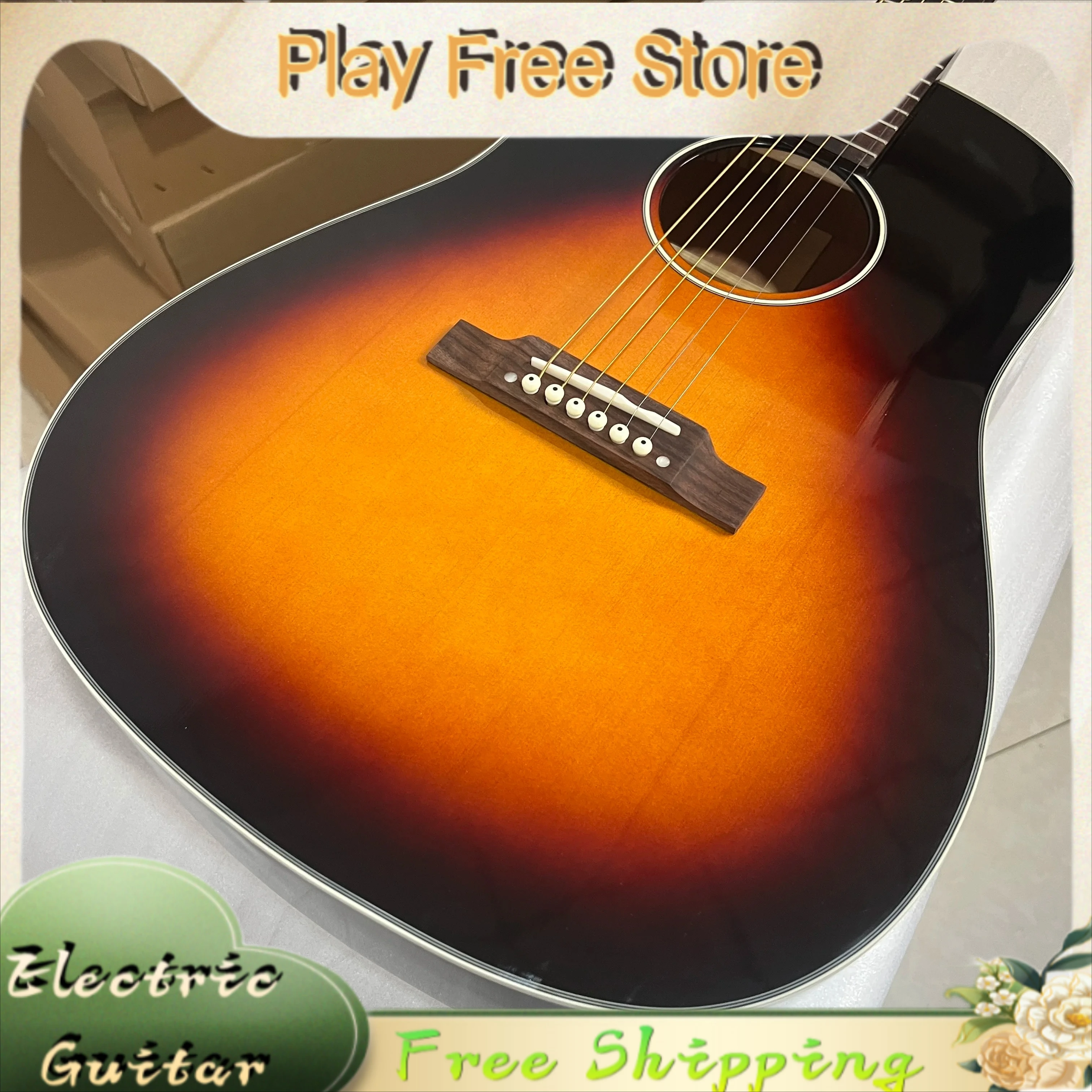 J45 Dot Fingerboard Inlays 41 Inch Nice Product Solid Top Warm Tone Series Acoustic Guitar Glossy Paint Handcrafted Hot Sale New