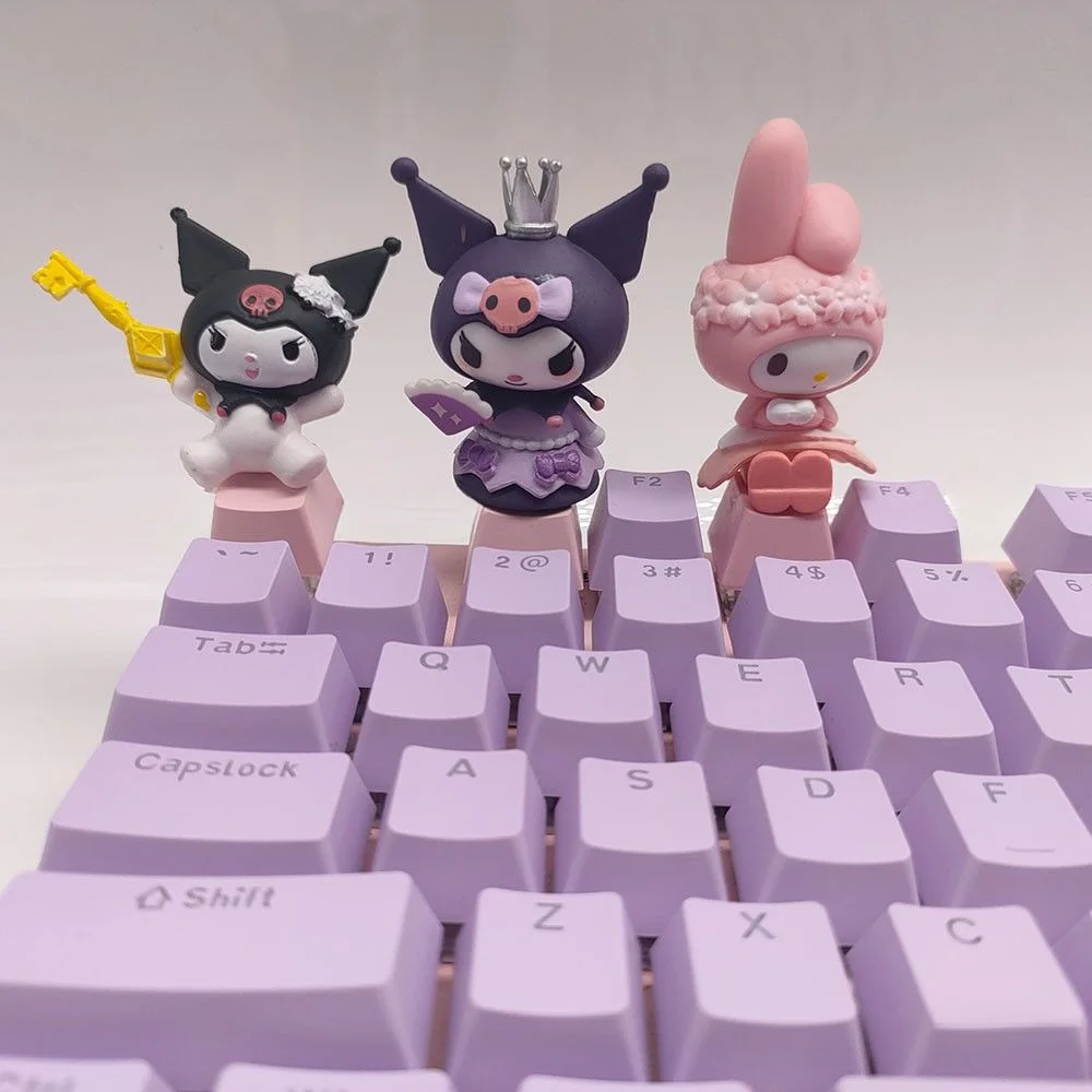 Cute Sanrio Kuromi Melody Transparent Keycap Creative Single Personality 3D DIY Customized Mechanical Keyboard Esc Keycap