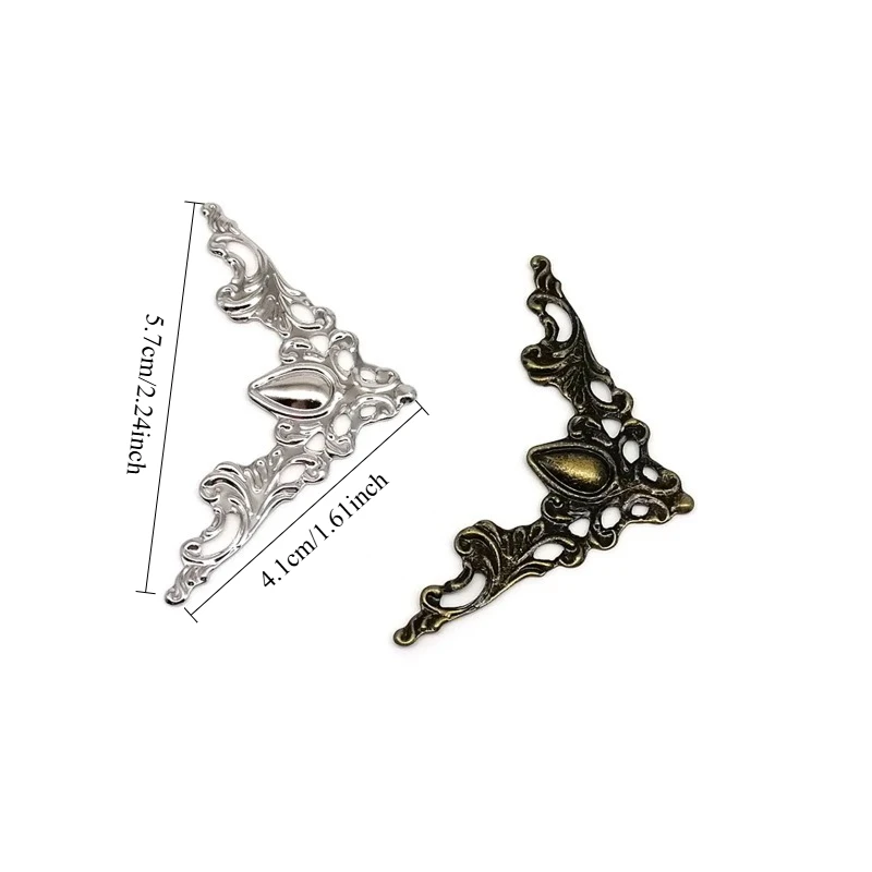 20Pcs/Pack Metal Decorative Corner Cover Edge Protector For Book Scrapbook Photo Album Frame Jewelry Chest Gift Wine Wooden Box