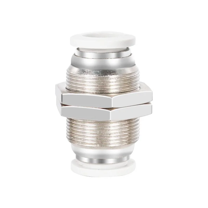 Pneumatic Through-plate Quick Connector PM10 Brass PU6mm Tracheal Baffle Plug PM8