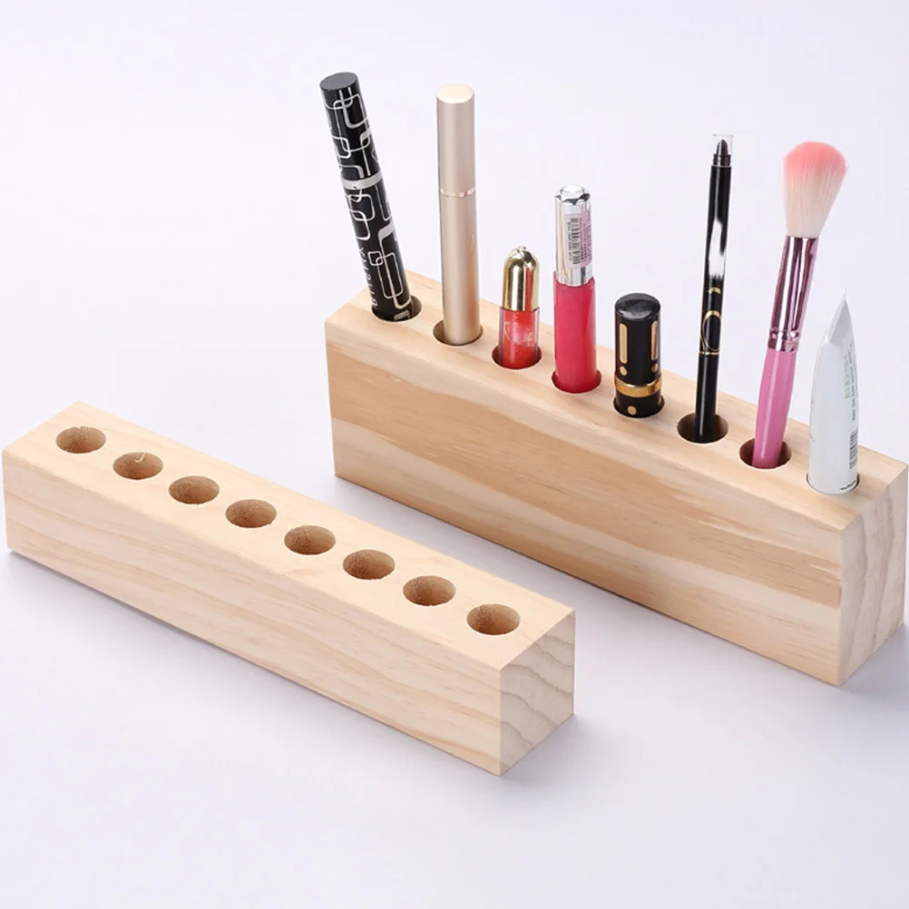 2 قطعة منظم أحمر الشفاه رف تخزين سطح المكتب الخشبي لمستحضرات التجميل قلم الحواجب فرشاة للمكياج حامل عرض متعدد الشبكات #6