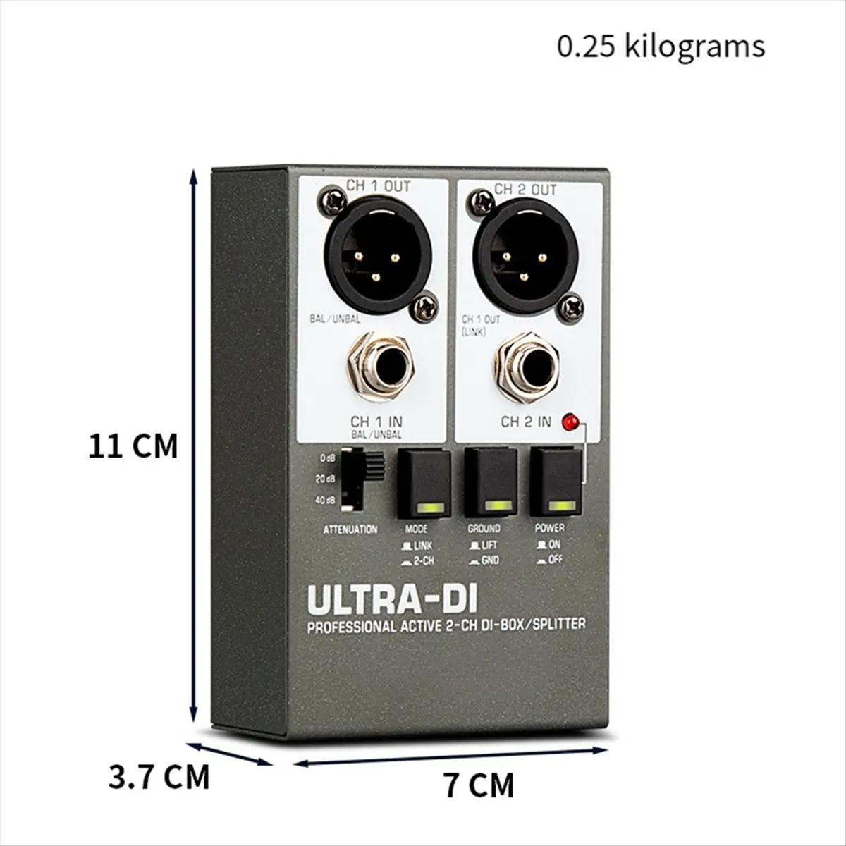 ABVB New DI Box Audio Active 2-Channel High Frequency Interference Guitar Instrument for Stage Audio Isolator