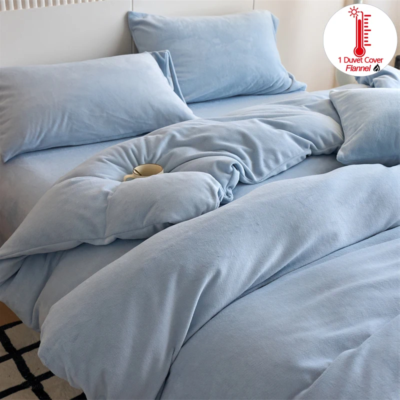 

Hotel-Luxury Flannel Duvet Cover 1Piece, Ultra-Soft Bedding Bed Cover, Cloud-Like Comfort Quilt Cover, Bedroom Luxurious Retreat