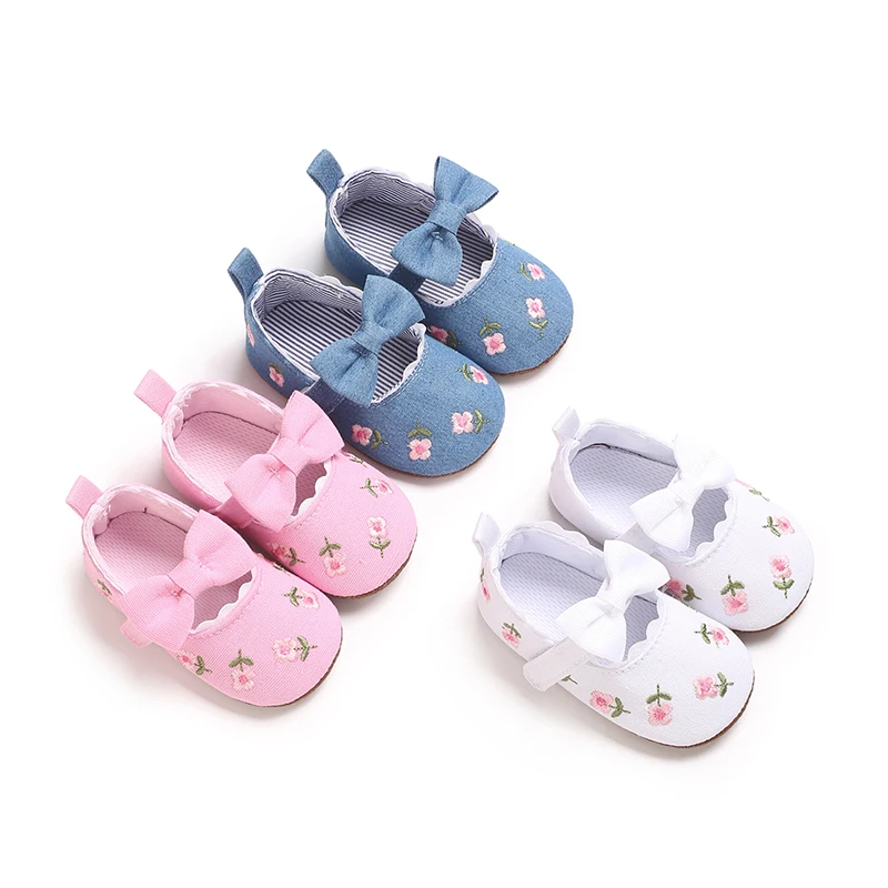 Baby Girl Shoes Cute Bowknot Design Soft  and Anti-slip Sole Baby Girl Mary Jane Shoes for Spring and Autumn 0-18 Months