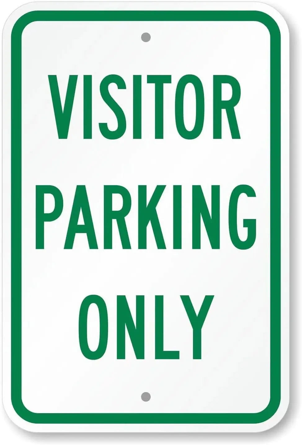 Nieuw metalen bord Basics Visitor Parking Only Sign, technisch materiaal, groen en wit-aluminium