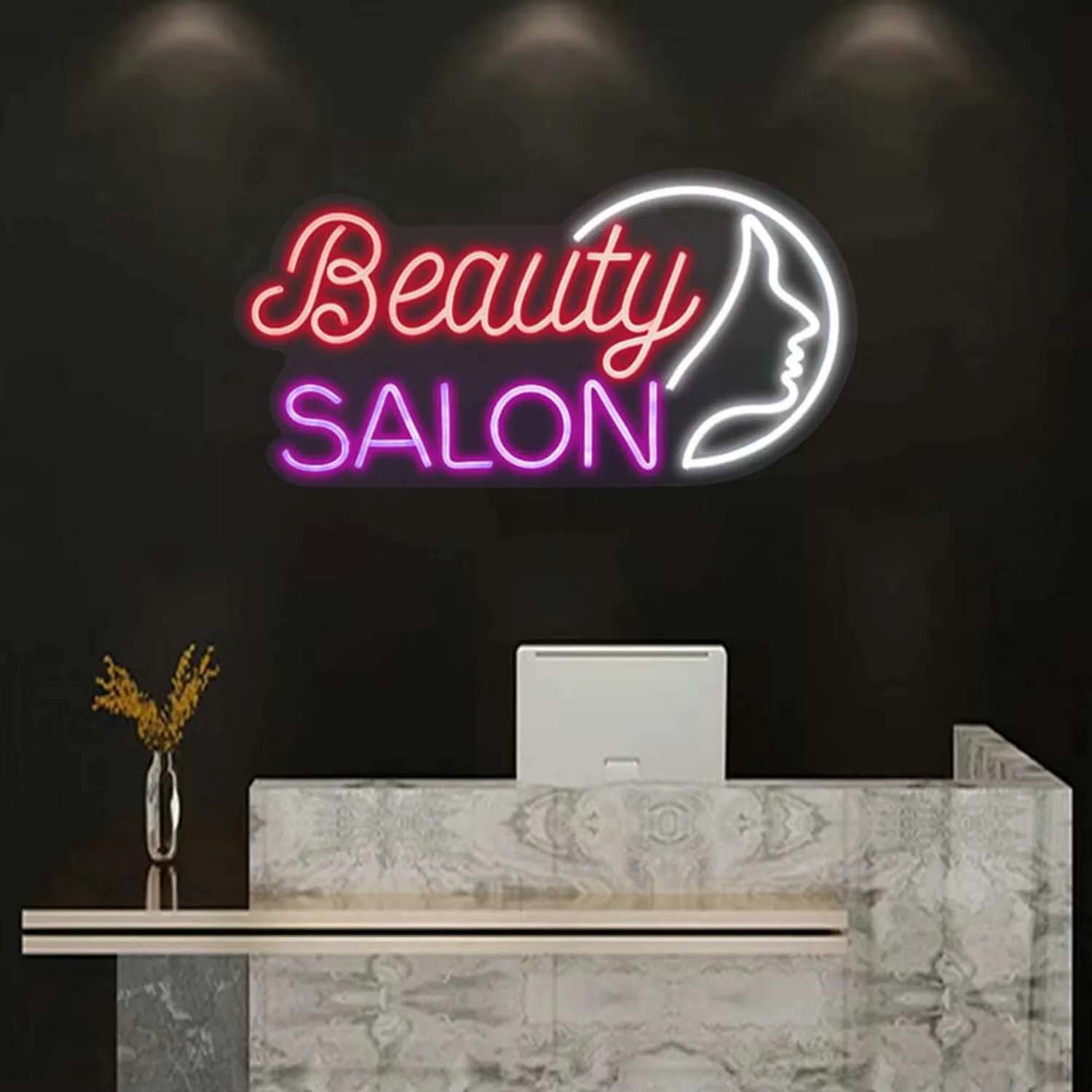 Salon Neon Light Sign Beauty Salon LED Neon Sign Nails Haircut Room Hanging Neon Signboard Light Up Sign Shop Wall Decoration