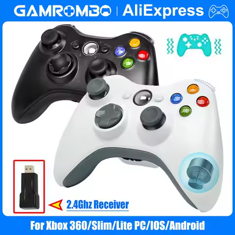 GAMROMBO Game Controller for Xbox 360/Slim PC/Windows7/8/10 Gamepad 2.4G Wireless Gaming Controle Rocker Dual Vibration Joystick
