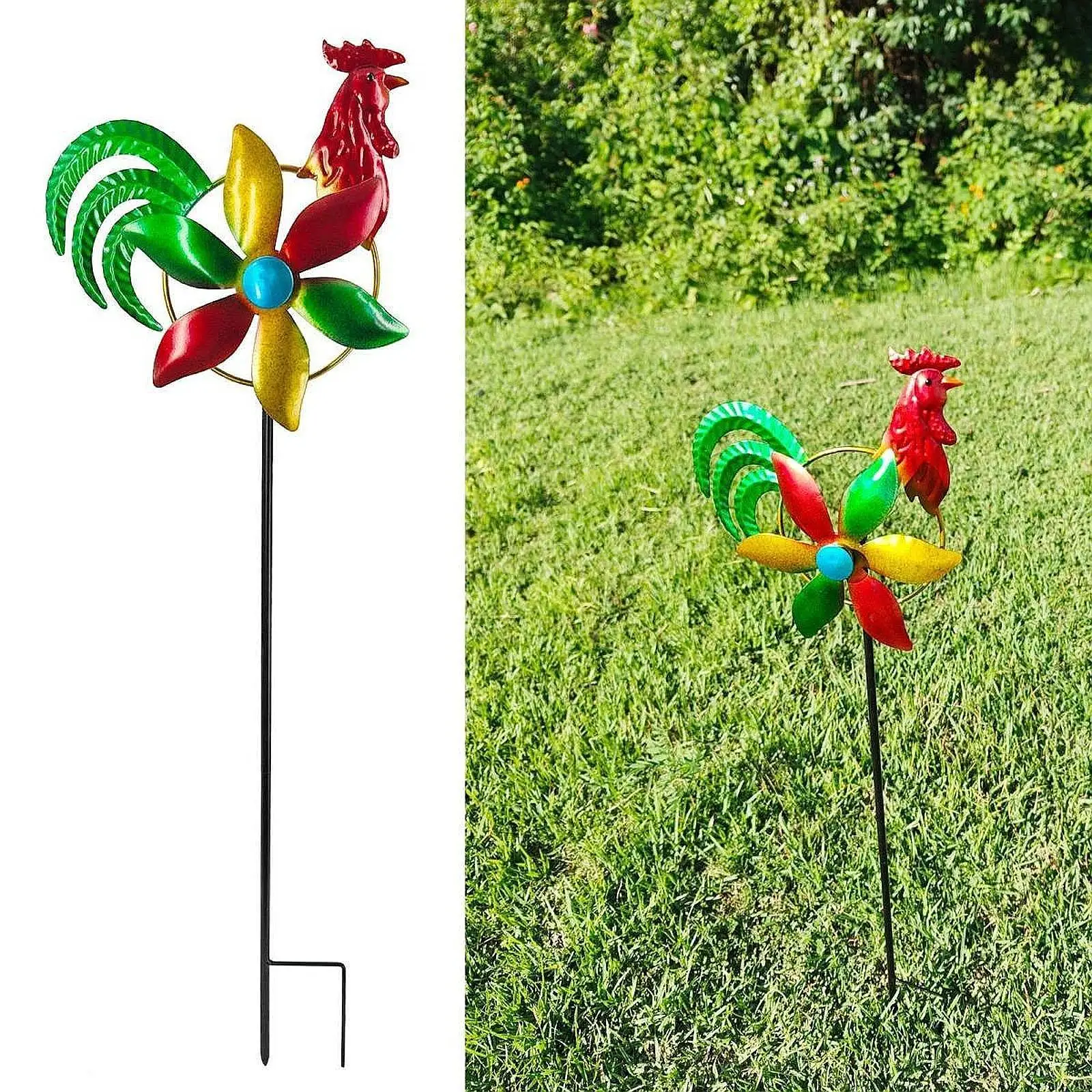 

Wind Sculpture Lawn Ornament Birthday Gifts Replacement Garden Iron Windmill Ground Ornament for Yard Outside