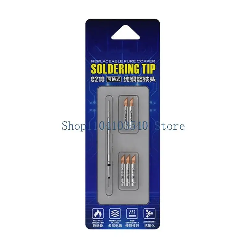 02DC Board Rework Soldering Tip Set C210 for Circuit Repair, Replaceable Use and Detail Access Work Service Needs Daily