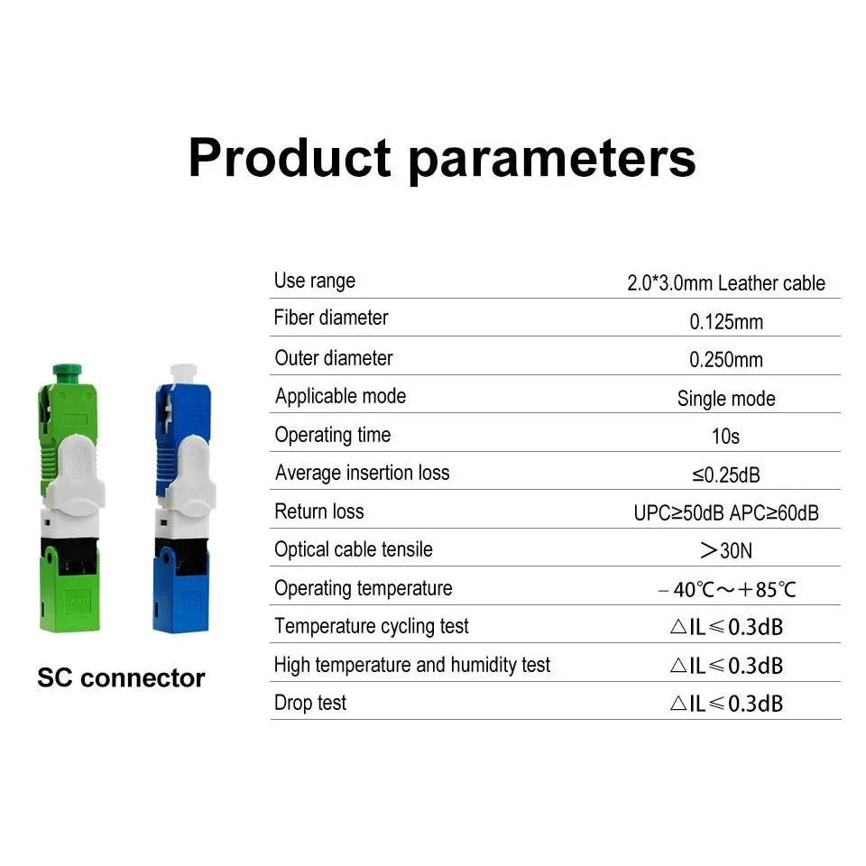 UNIKIT merek ESC250D FTTH SC UPC Optical fibe konektor cepat SC FTTH serat optik konektor cepat tertanam 100% asli