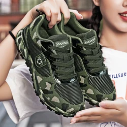 Zapatos deportivos de camuflaje con cordones para hombre, zapatos de senderismo antideslizantes para exteriores, zapatos para correr ligeros y transpirables, zapatos de entrenamiento