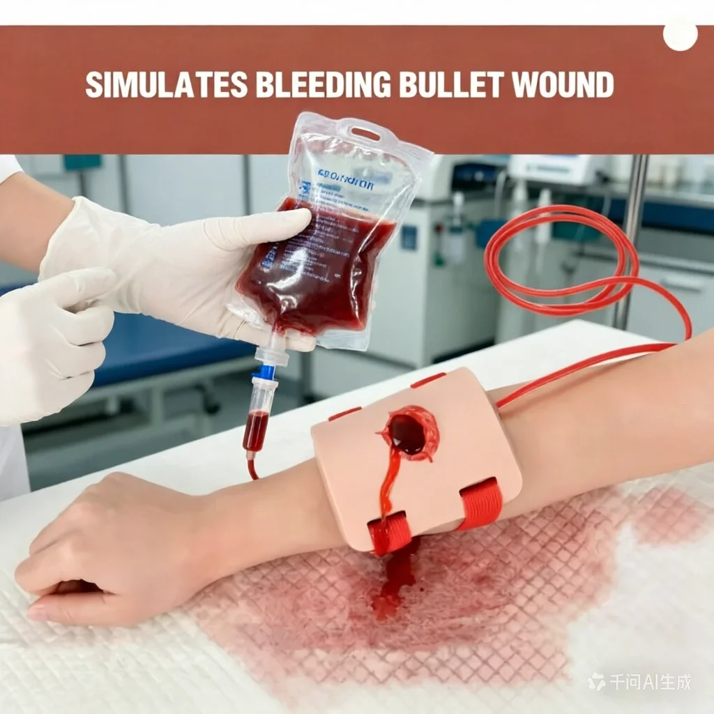 Wearable bullet wound trainer, hemostatic training kit, PVC trauma simulation wound training model