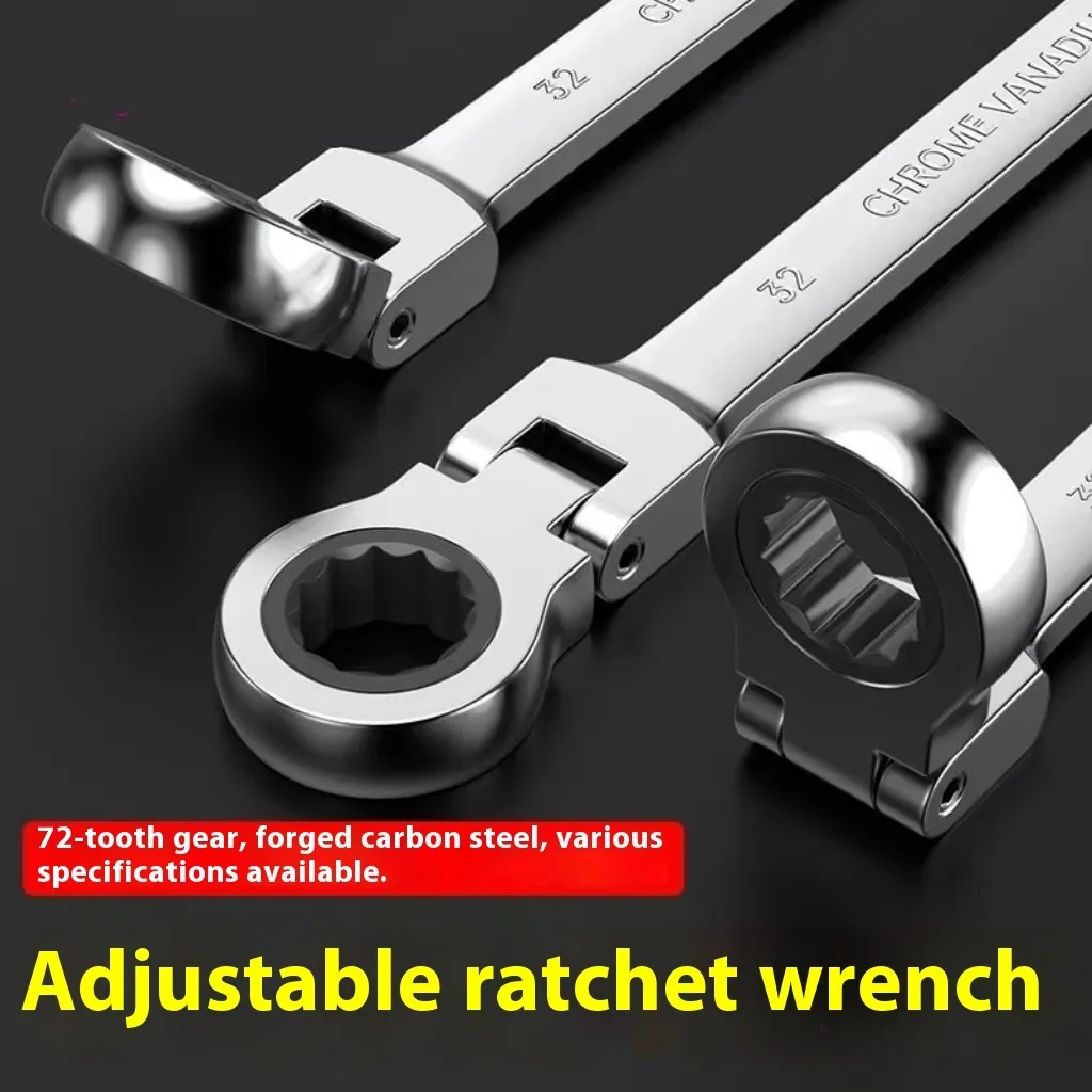 6-32mm72-tooth combined ratchet wrench - plum open end wrench, 180° rotation, , professional maintenance tool.
