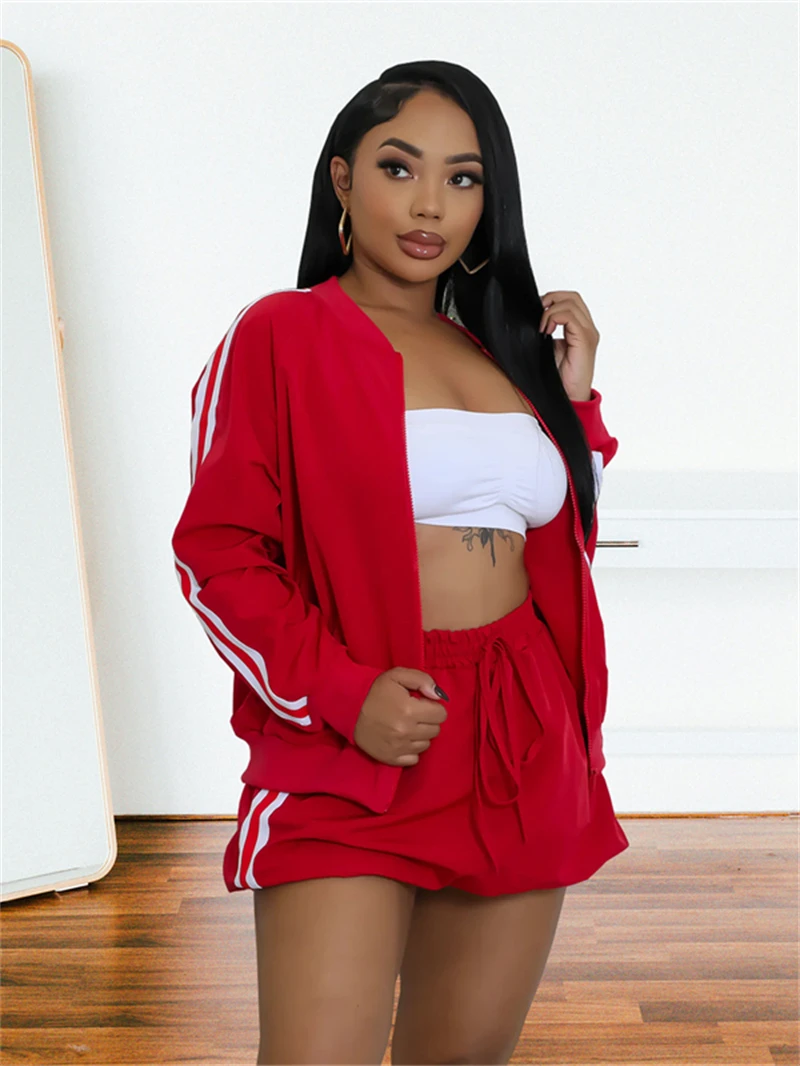 

Fashion 2 Piece Sets Women Outfit Spring Clothing Women Full Sleeve Striped Jacket Top Mini Skirt Sets CHIC Two Piece Dress Sets