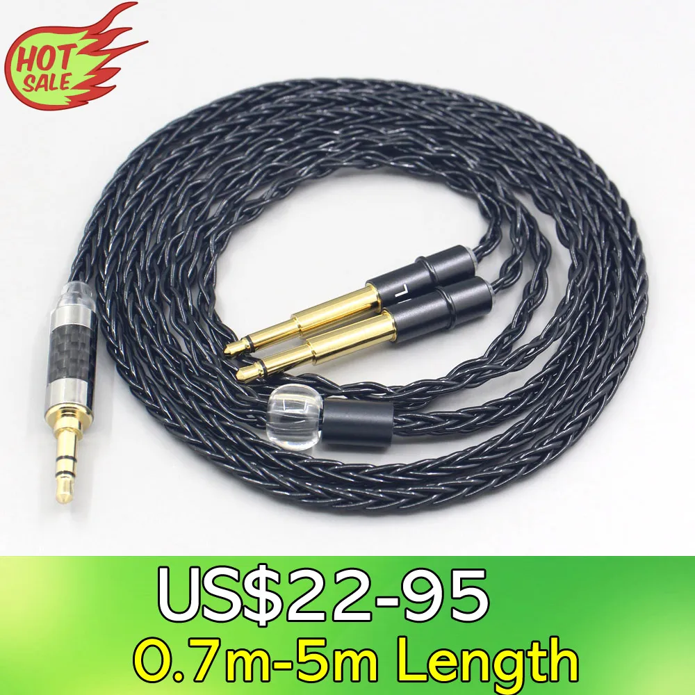 

LN007703 6.5mm 2.5mm 4.4mm XLR 8 Core Silver Plated Black Earphone Cable For Meze 99 Classics NEO NOIR Headset Headphone