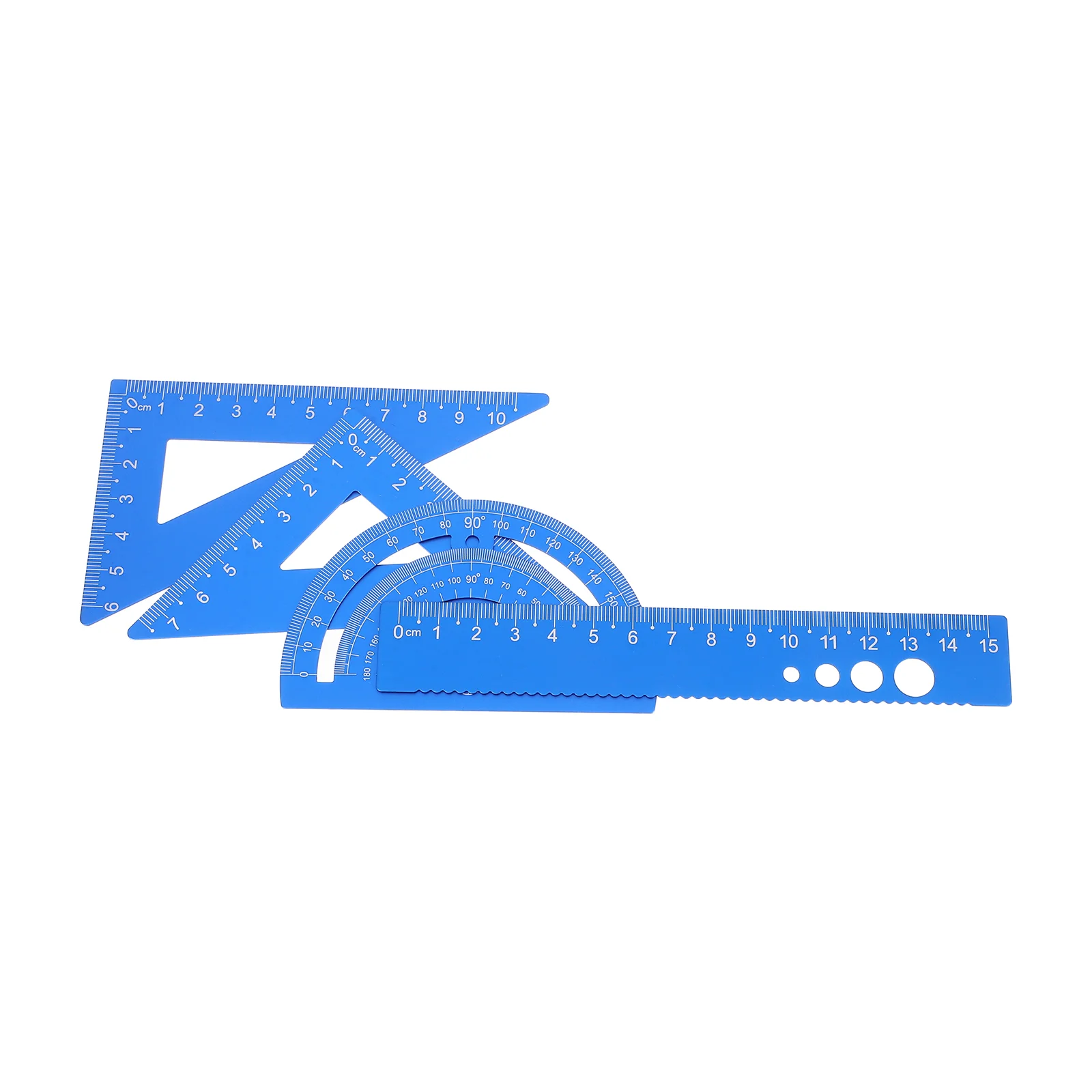 Aluminum Alloy Ruler Triangle Protractor Measuring Tools for Students Engineers Geometry Kit Metal Rulers Drafting