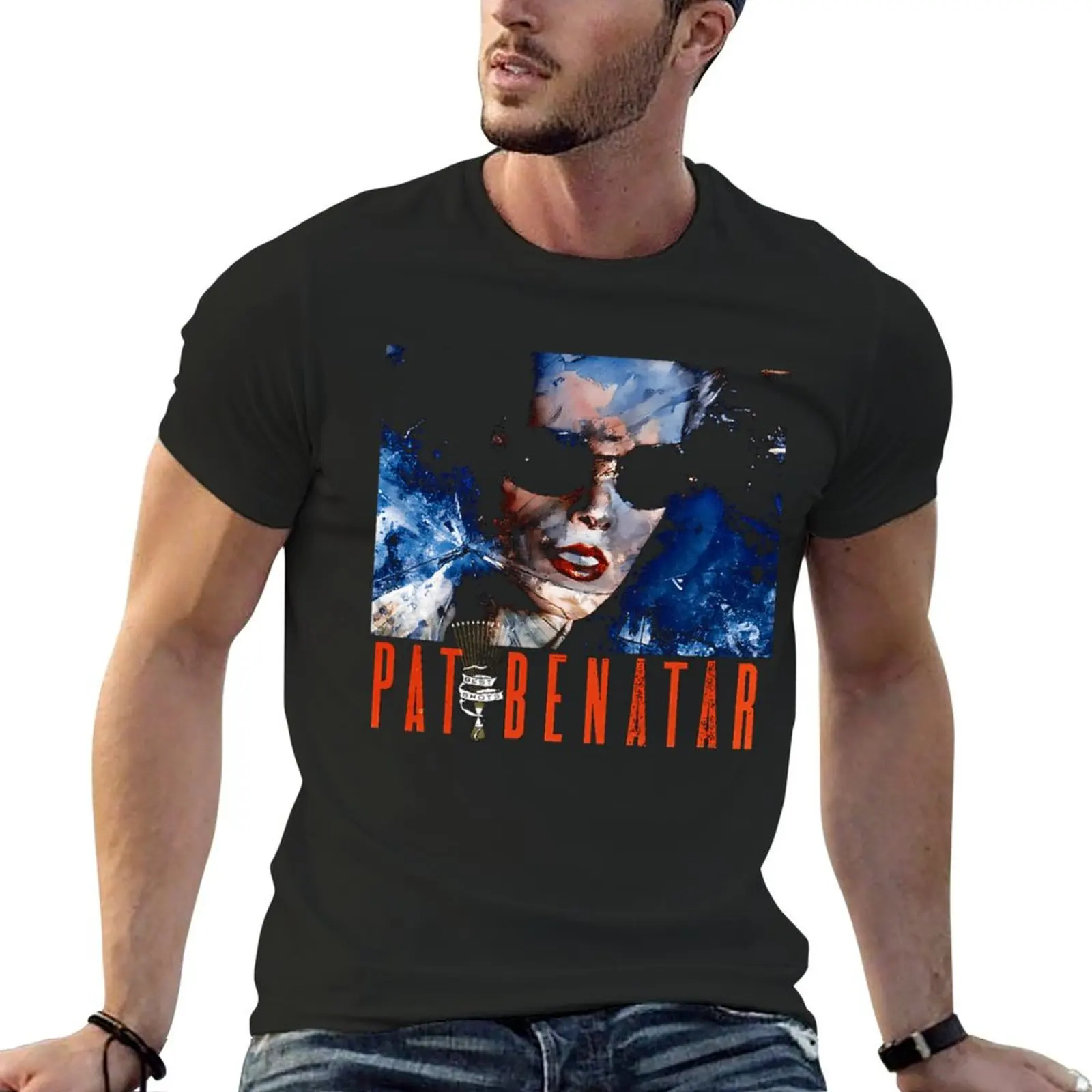 PAT BENATAR-T-Shirt Essential pour Homme, Vêtement de Dessin Animé