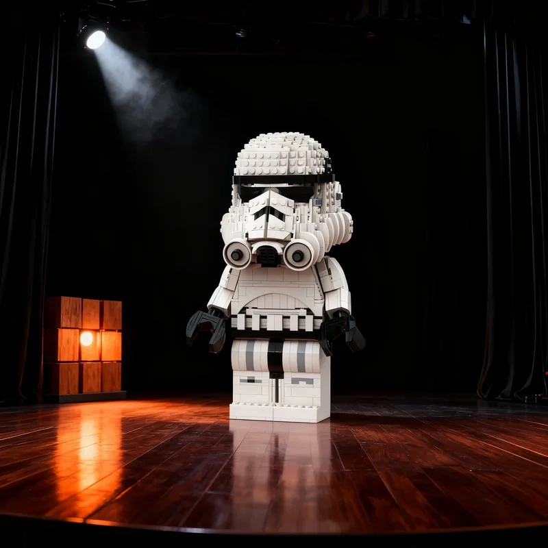 

1214pcs MOC Maxifigure Stand For Storm Trooper Star Battle Model Building Blocks Architecture Christmas Gifts Toy Idea Education