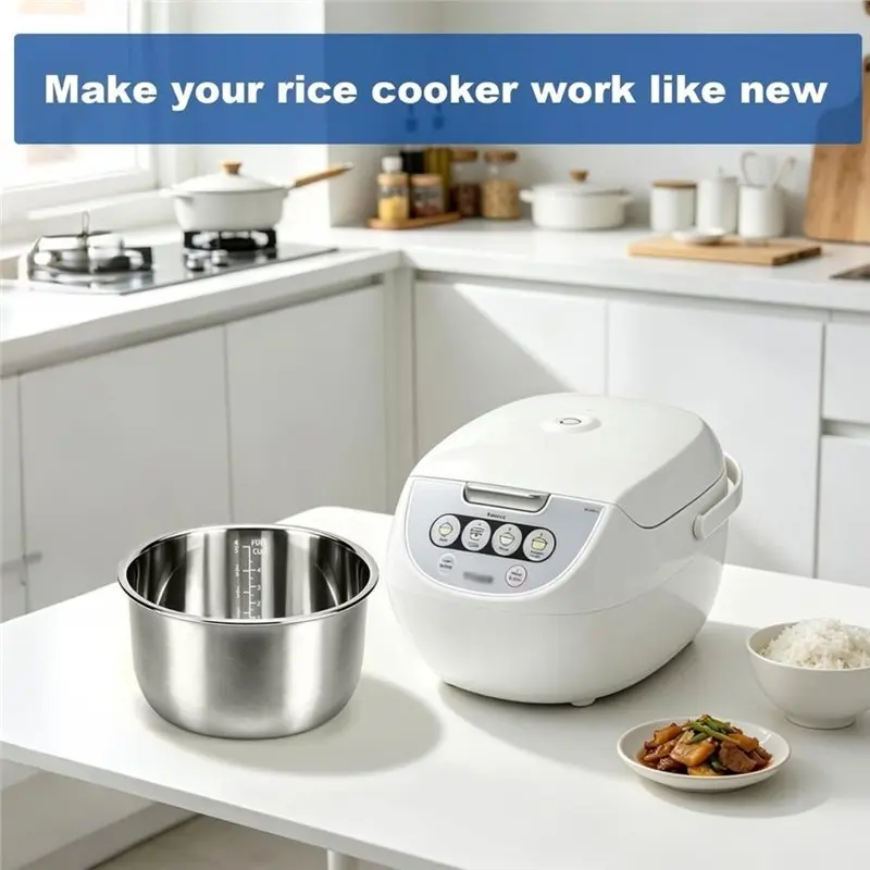 ●For Tiger JBV-A10U Replacement Cooker Inner Pot,5.5 Cup 304(18/8) Stainless Steel,Durable Warp-Resistant,Dishwasher Safe
