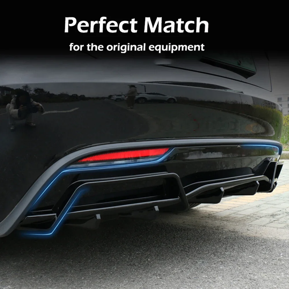 Rear Bumper Diffuser For Tesla Model 3 Highland ABS Lip Spoiler Refit Rear Protector Guard Carbon fiber Black Cover Accessories