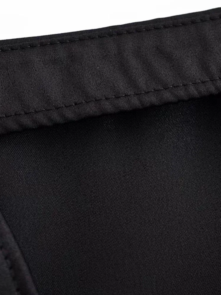 Mujer 2025 otoño nueva elegante falda negra de encaje satinado de lujo Falda larga recta falda de Mujer de fiesta de moda