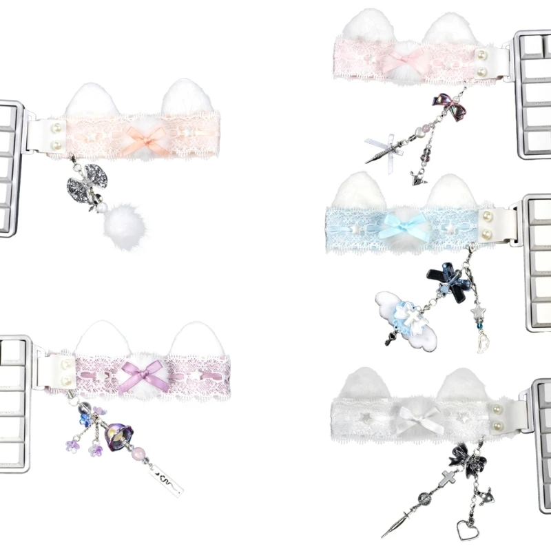 

U55B Elegant Modifiable Fabric Trim Computer Ribbon Decorative Charm Dustproof Keyset Cover Accent
