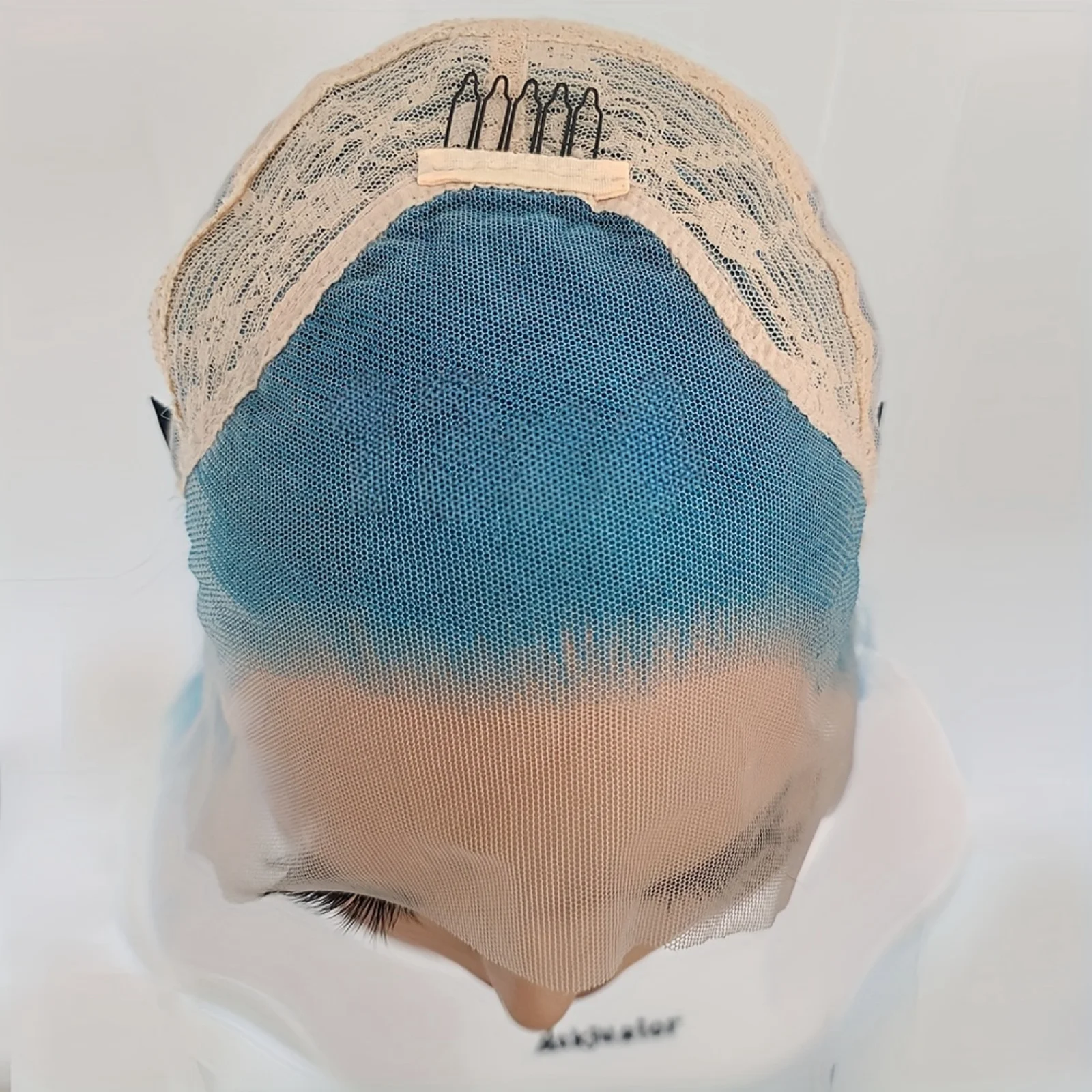 Long Wavy Blue Synthetic Lace Front Wigs for Women Free Part Teal Green Colored Natural Straight Wave 13X4 Cosplay Party Daily image 6