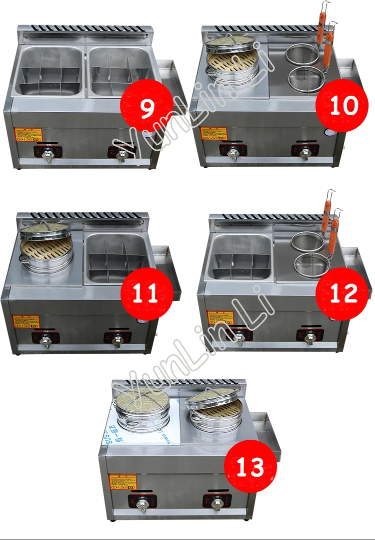 12L Commercial Gas Fryer Machine Double Cylinder Deep Fryer Stainless Steel French Fries Frying Machine