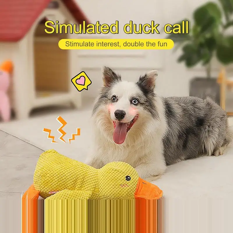 The Mellow Dog Calming Duck Stuffed Duck Dog Toy Dog Stuffed Animals Chew Toy Durable Squeaky Dog Toys for Indoor Puppy