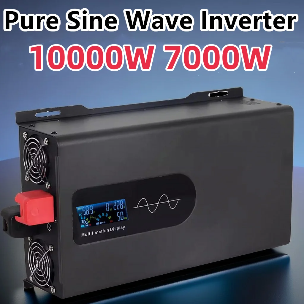 10000W/8000W/7000W/6000W/5000W Pure Sine Wave Inverter DC 12/24/48/60V TO AC 220V 110V Car Load Inverter DC To AC Inverter