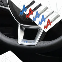 3D Auto Metal A Alpine Badge Car Steering Wheel Emblem Sticker LOGO Decor For Koleos Kadjar Megane 4 Talisman Espace Scenic QM6