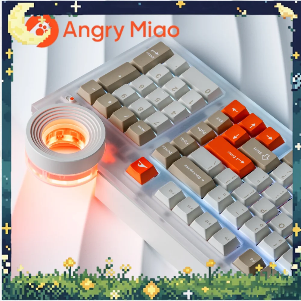 Angry Miao ATM98 Mechanical Keyboard 3mode Wireless DRY STUDIO Design Star Ring Control Knob CNC Aluminum Shell Silent Keyboard