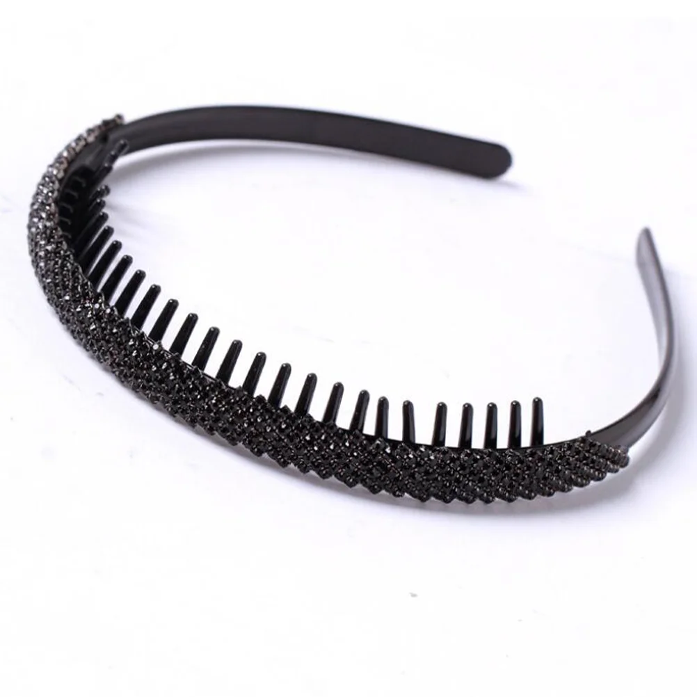 Rhinestone Hair Hoops Toothed Hair Band Anti-slip Headband All-match Hair Accessories Hair Decoration (Random Pattern)