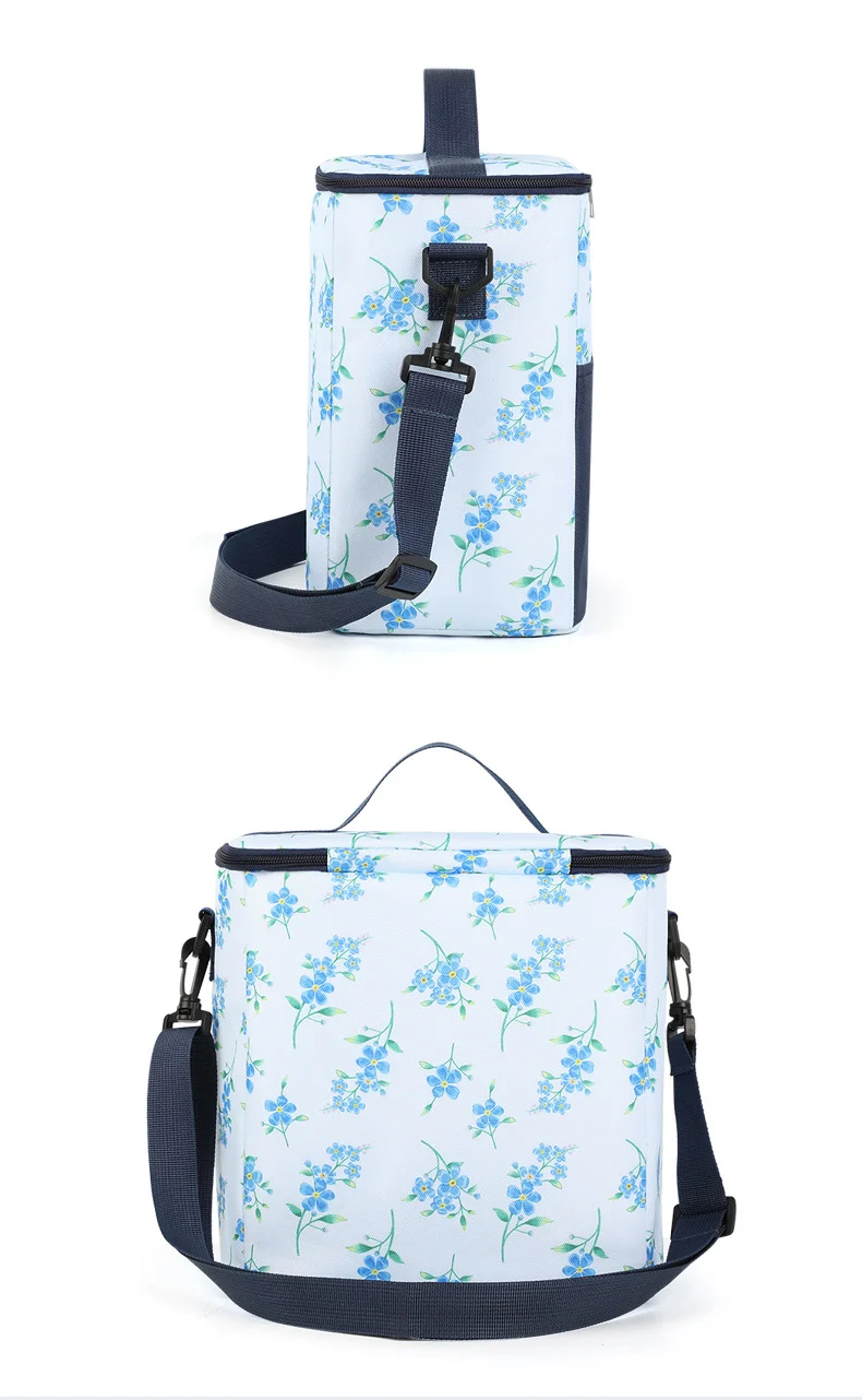 Neue bedruckte isolierte Lunch-Tasche mit Griff, große Kühltasche für Camping im Freien, Lebensmittelkonservierungstasche zum Mitnehmen des Mittagessens zur Arbeit. – Detail 2