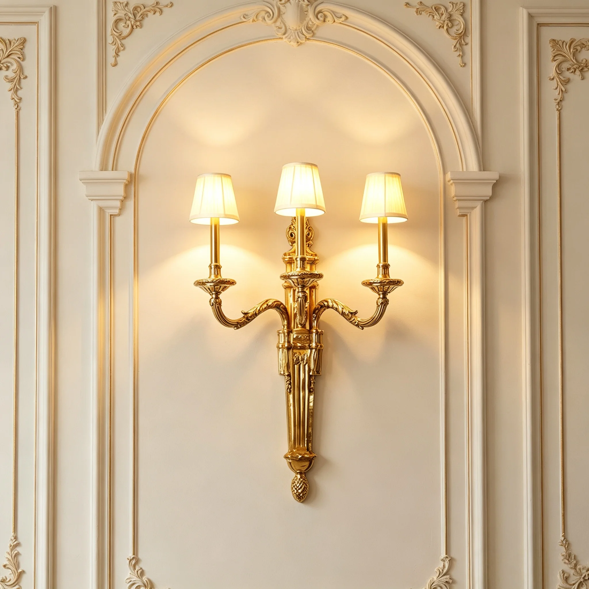 European Brass 5 Head Wall Lamp Entrance Light Hotel Bedroom Copper Corridor Light Duplex Apartment Background Decorative Lamp