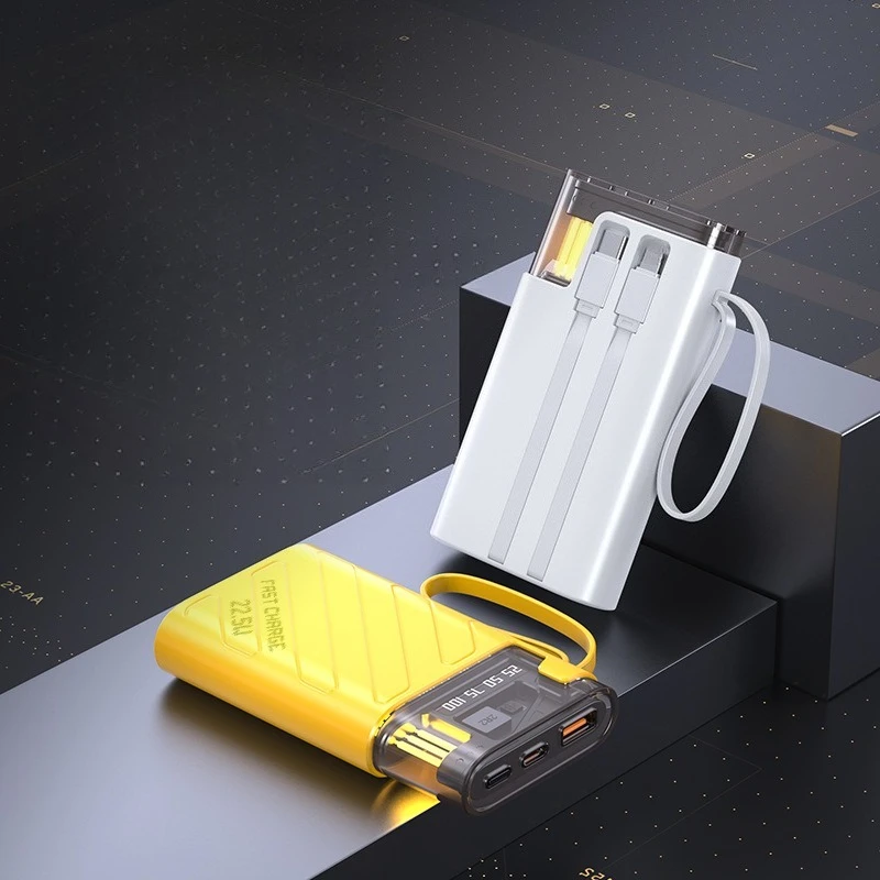 10000mAh 22.5W Power Bank Super Fast Charging For iPhone For Xiaomi For Samsung For Huawei With Digital Display Built in Cables