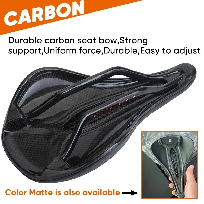 BUCKLOS 3D Printed Carbon Fiber Bike Saddle Ultralight Hollow Design with Zoned Lattice Support for MTB/Road Cycling Comfort​